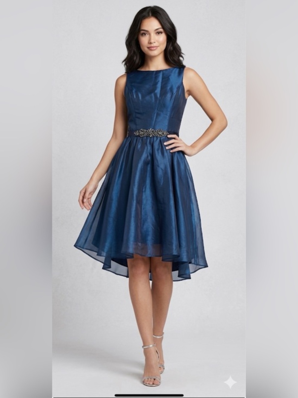 Noir by Lazaro Womens 8 Blue Oragnza Homecoming Cocktail Dress M # 3179 Flaw